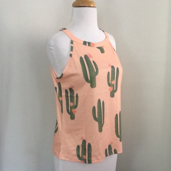 Cactus 🌵 sleeveless tank camas all tee peach - Picture 3 of 5